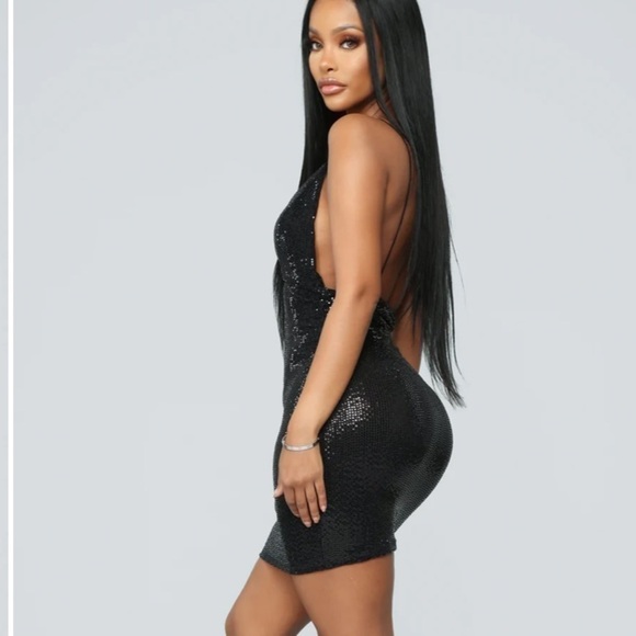 Fashion Nova Sparkle With Me Sequin Mini Dress - Black - Picture 2 of 7
